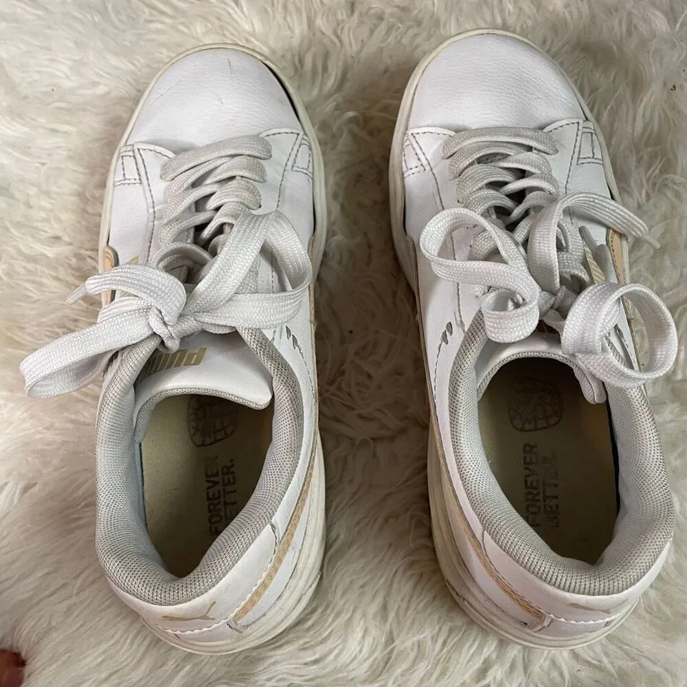 PUMA Smash Platform 3.0 Women’s Sneakers Style 390758-03 Peach White Size 7